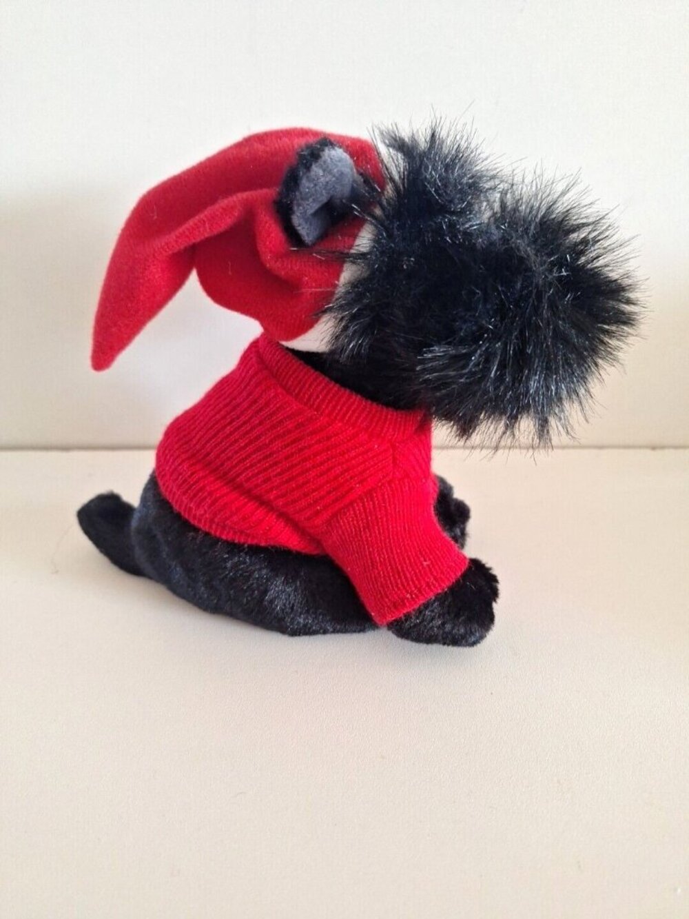 Christmas Terrier Scottie Dog Santa Sweater Hat Bestever Holiday Black Plush - Picture 2 of 10